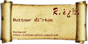 Ruttner Árkos névjegykártya